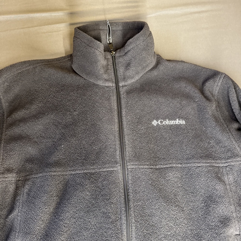 Columbia Full Zip Fleece Jacket Mens Large Blue Outdoor Hiking Layer Casual‎ - Picture 4 of 10